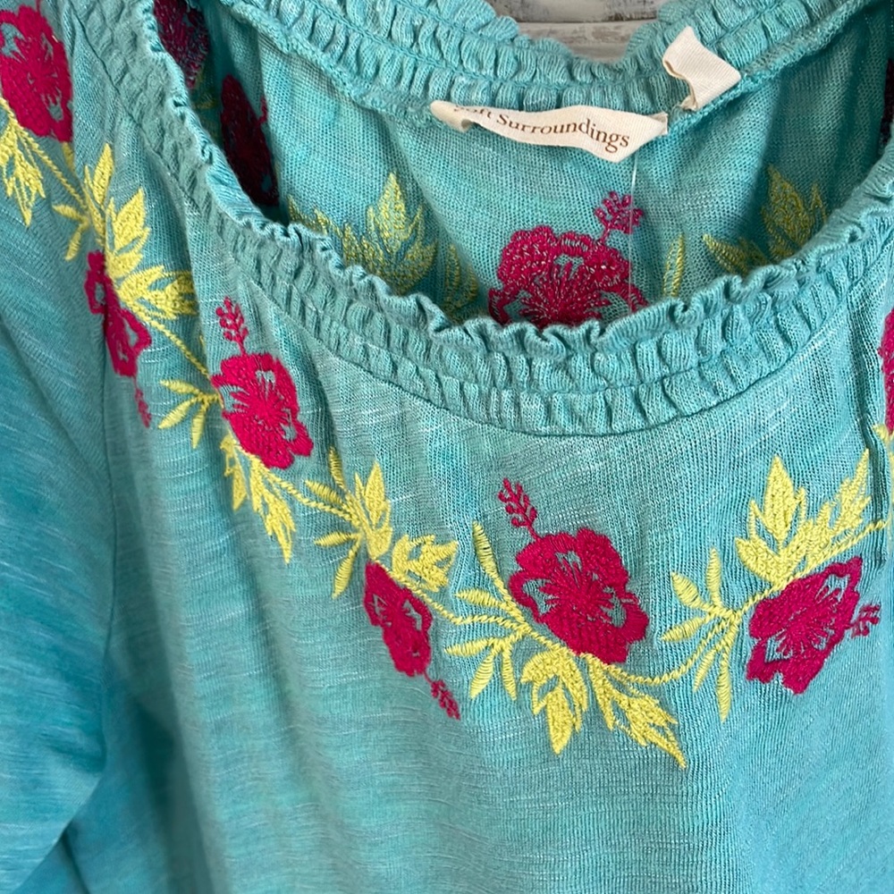 NWT Soft Surroundings LARGE, all weather tunic with fun detail